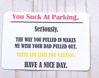 Parking sticker Etsy picture regarding Printable Bad Parking Notes known as Parking sticker Etsy